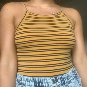 Striped body suit